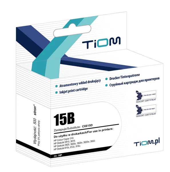 Ti-H15 Tusz Tiom do HP 15B | C6615DE | 500 str. | black