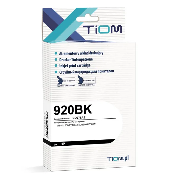 Ti-H920BK EOL Tusz Tiom do HP 920BK | CD975AE | 1200 str. | black